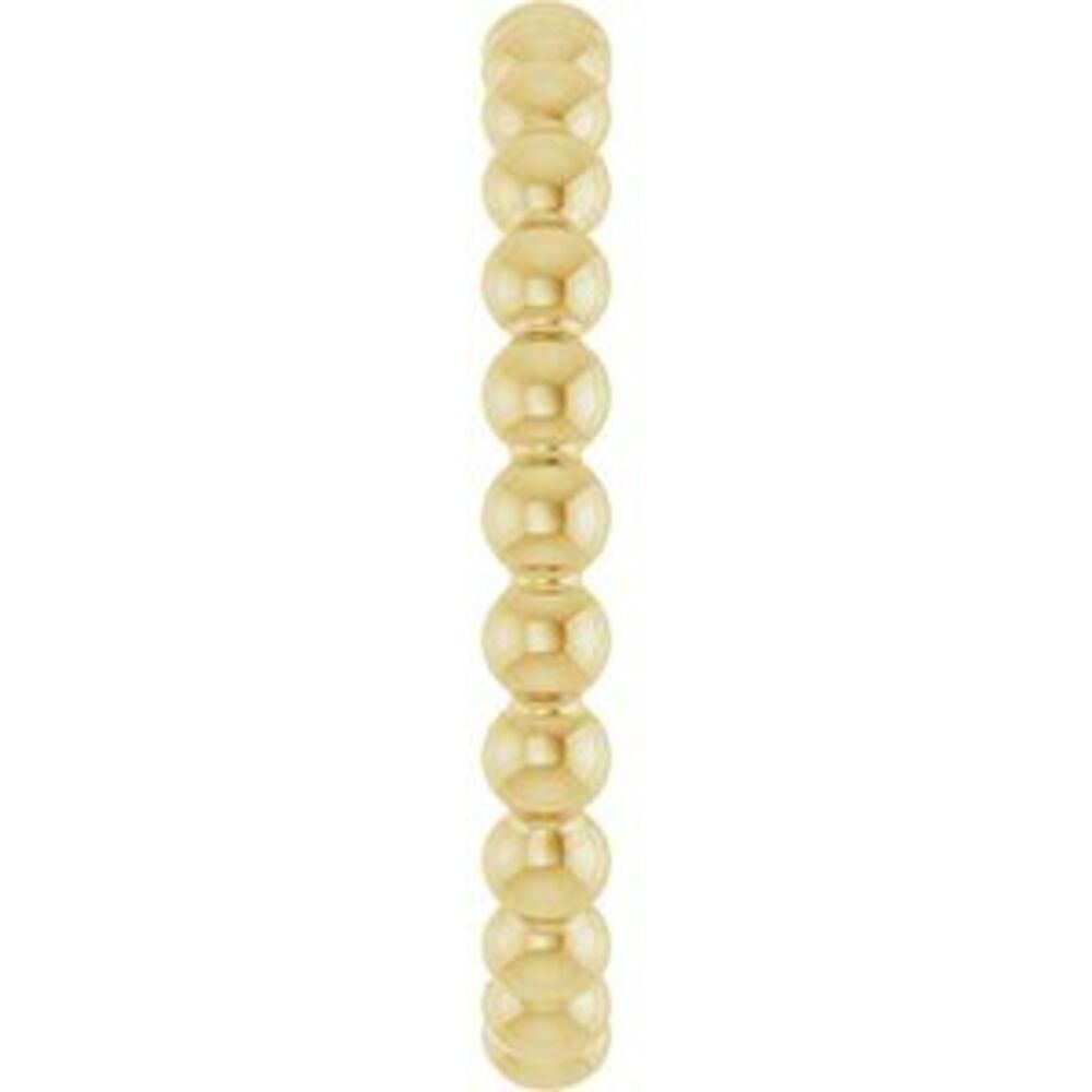 14k Yellow Beaded Stackable Ring - image 4